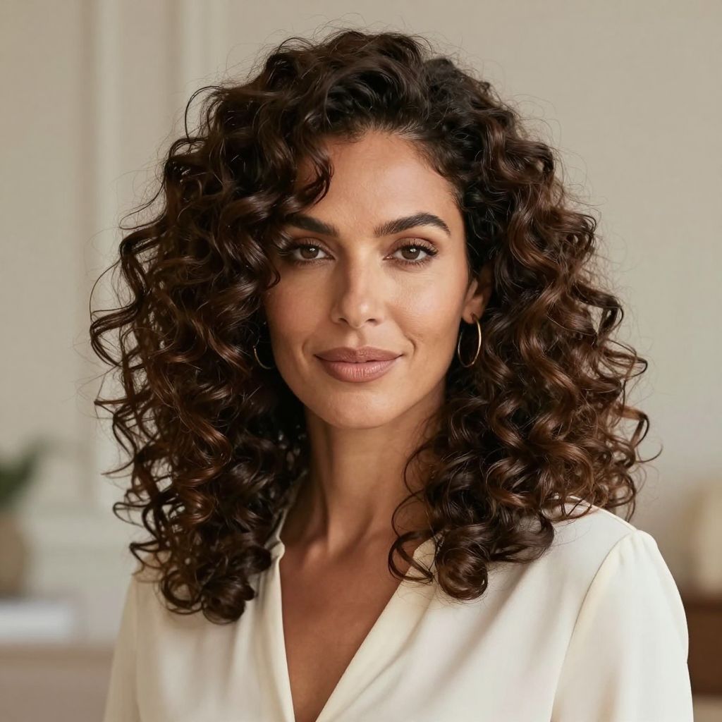 Side Parted Defined Curls