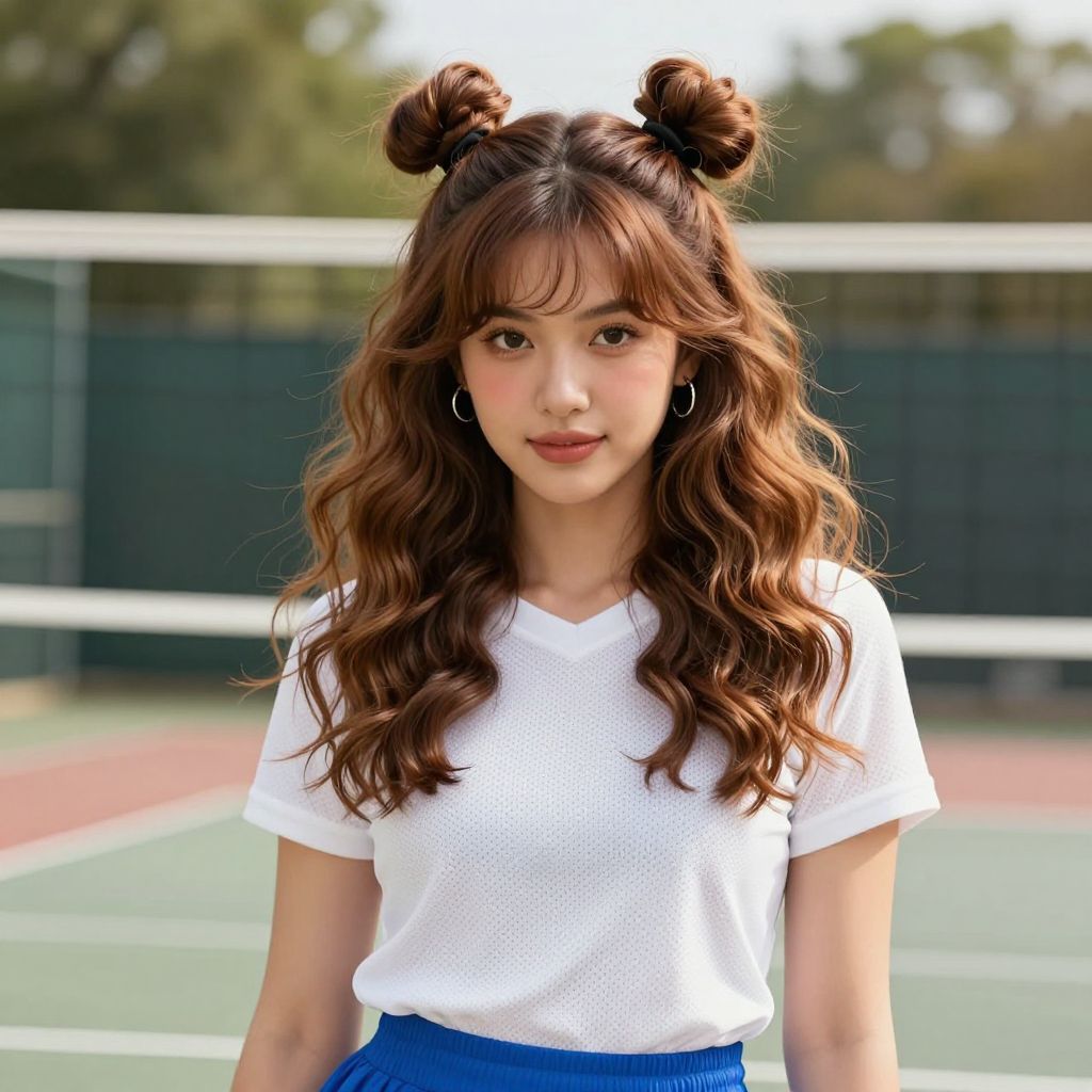 Half-Up Space Buns for Playful Energy