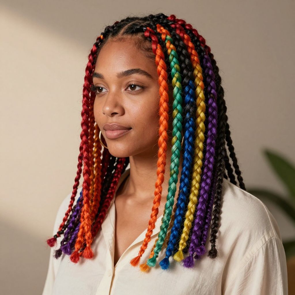 Rainbow Ombre Faux Locs