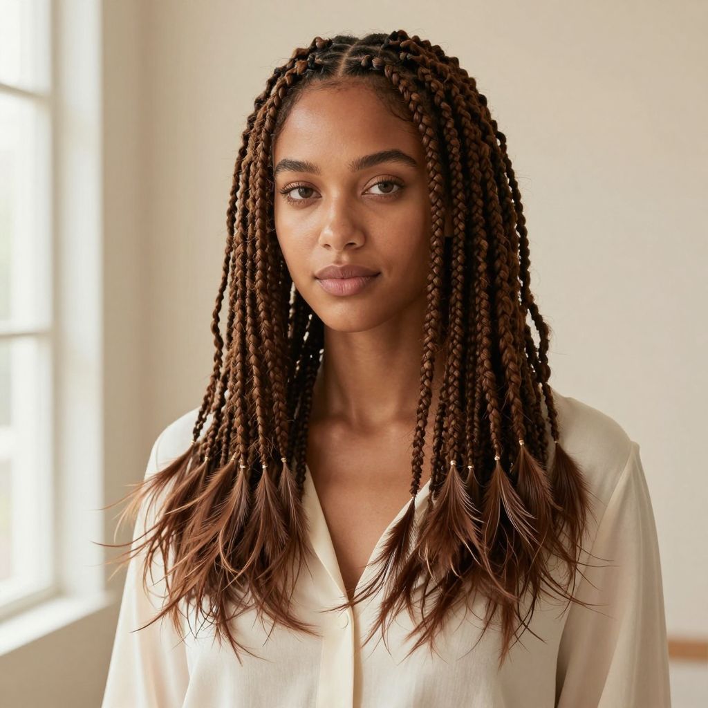 Faux Locs with Feathered Ends