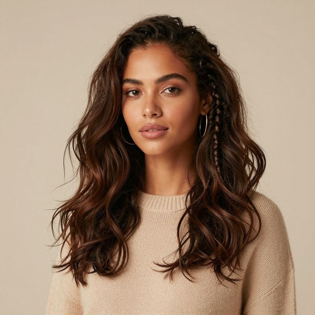 Layered Faux Locs with Volume