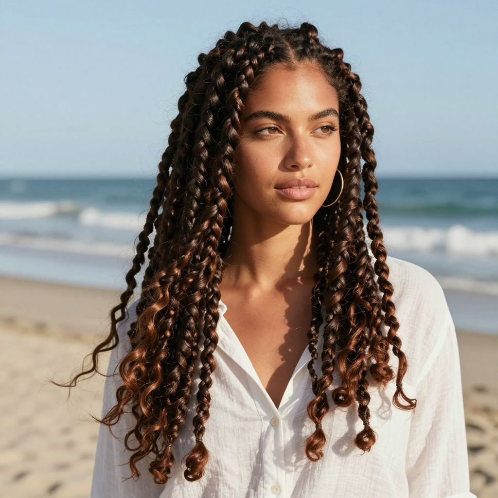 Twisted Faux Locs with Loose Ends
