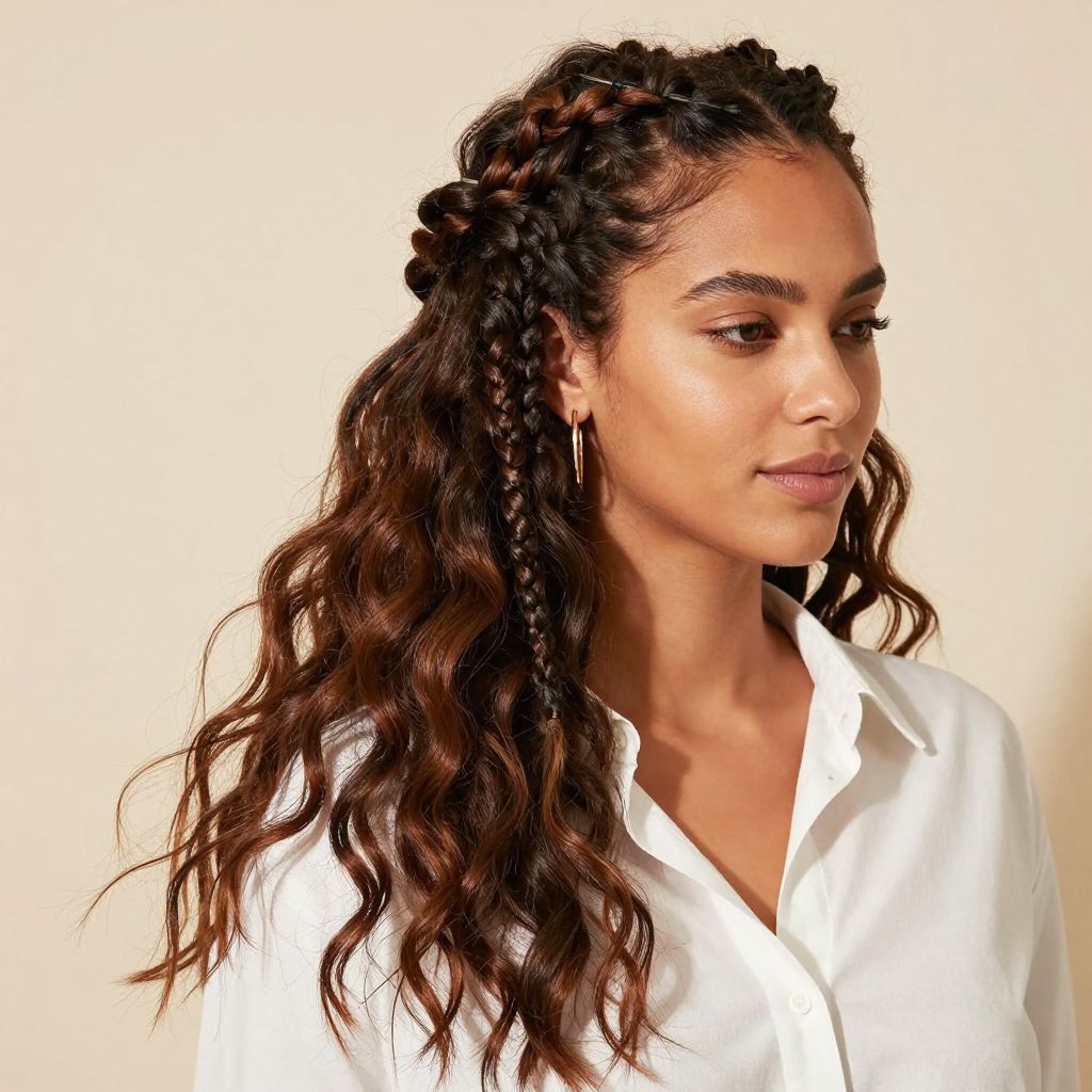 Half-Up, Half-Down Twist Faux Locs