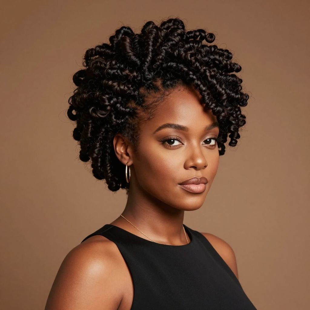 Faux Loc Crown Updo