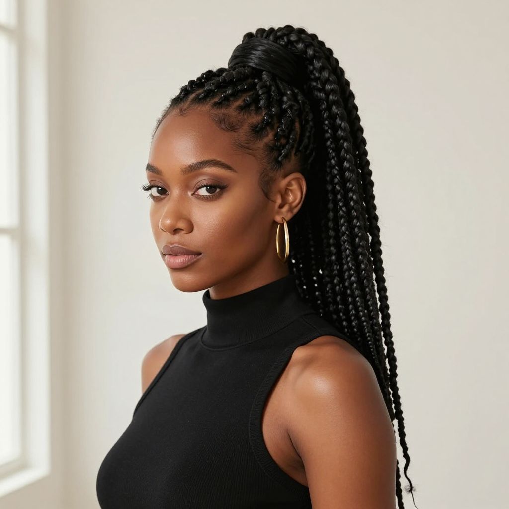 High Ponytail Faux Locs