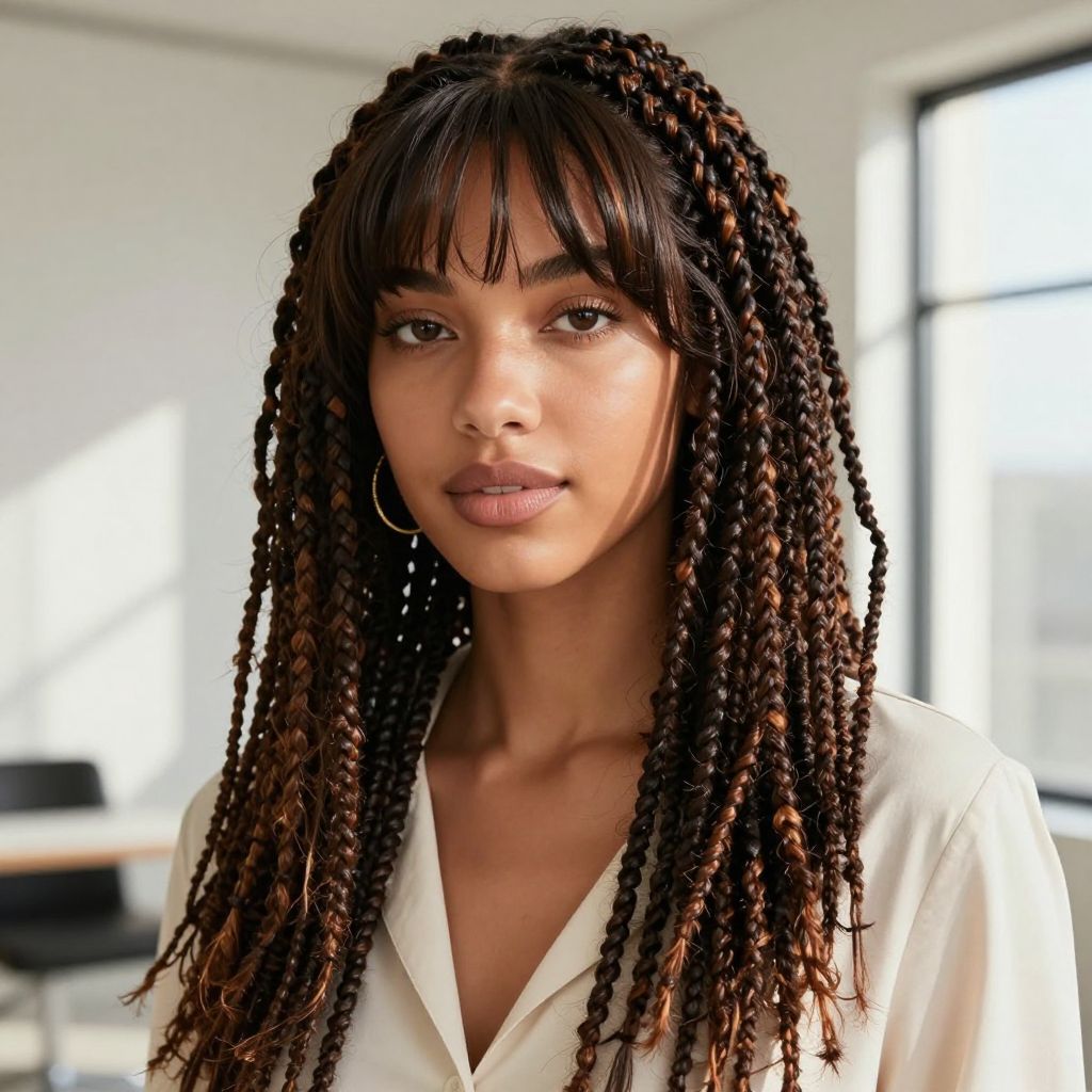 Faux Locs with Side Bangs