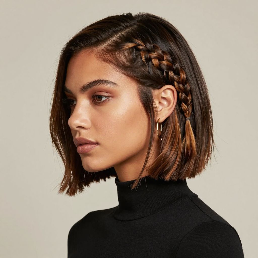 Viking-Inspired Half Braided Bob