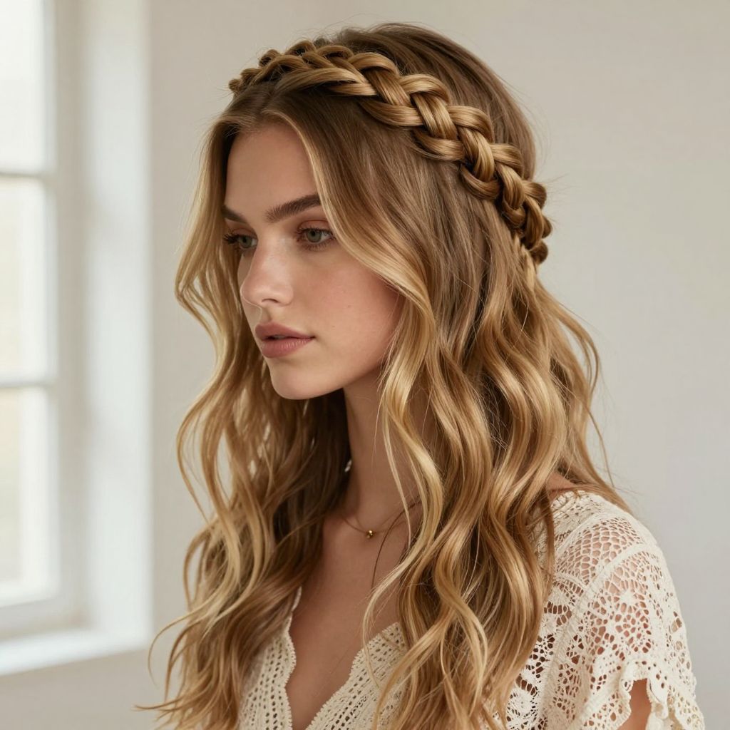 Viking Braided Halo with Loose Ends