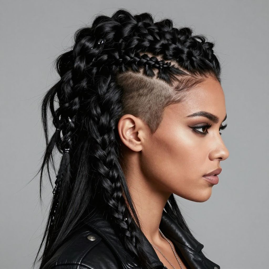 Viking-Inspired Shaved Undercut with Braids