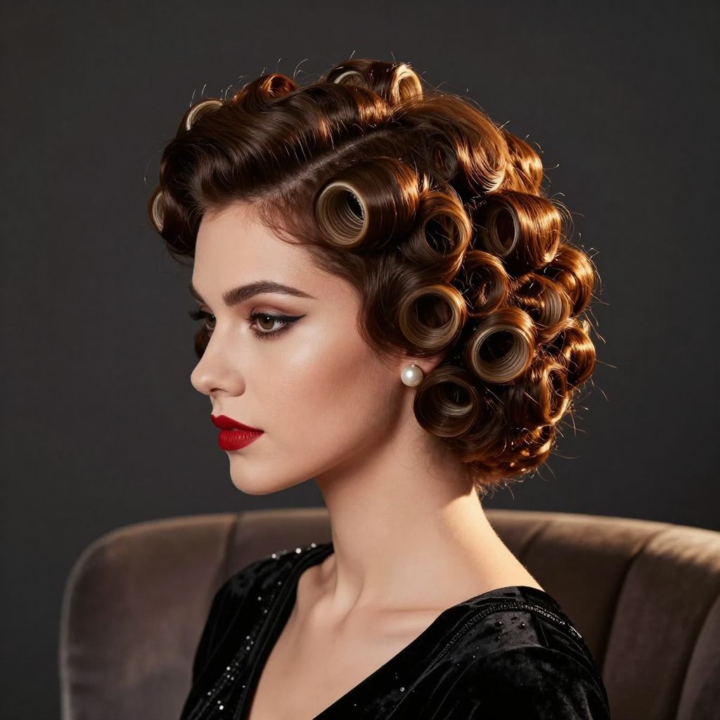 Pin Curled Short Hair