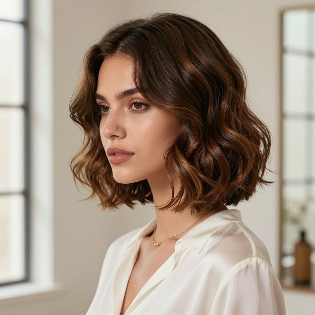 Bob with Sculpted Waves and Center Part