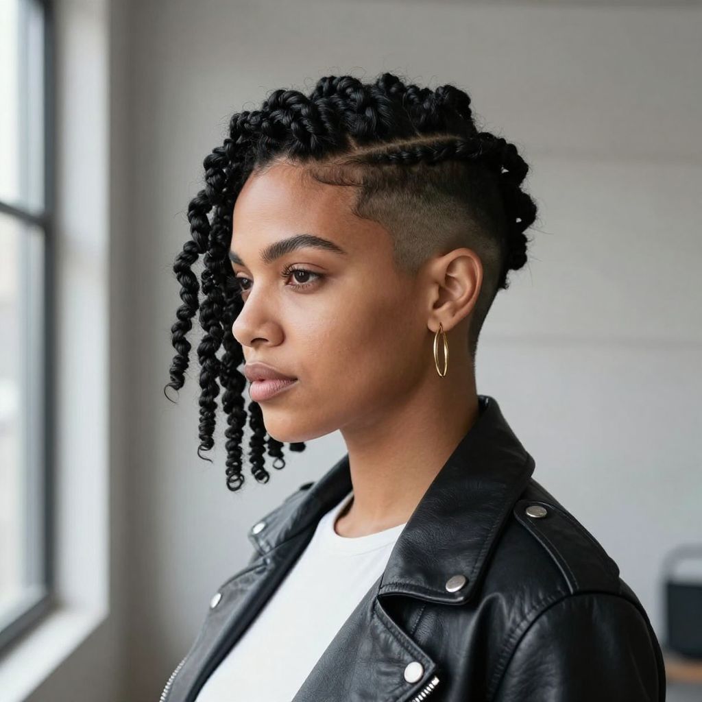 Edgy Side Flat Twist with Shaved Sides