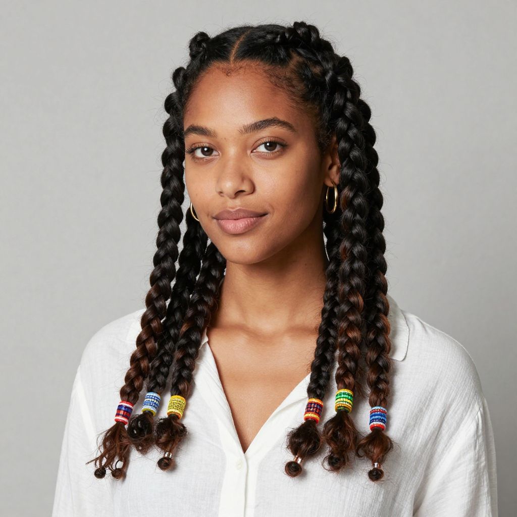 Double Flat Twists with Beaded Ends