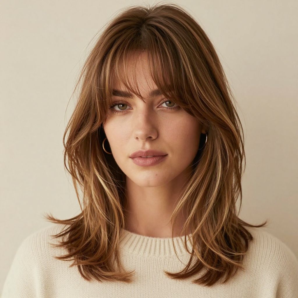 Curtain Bangs with Soft Layers