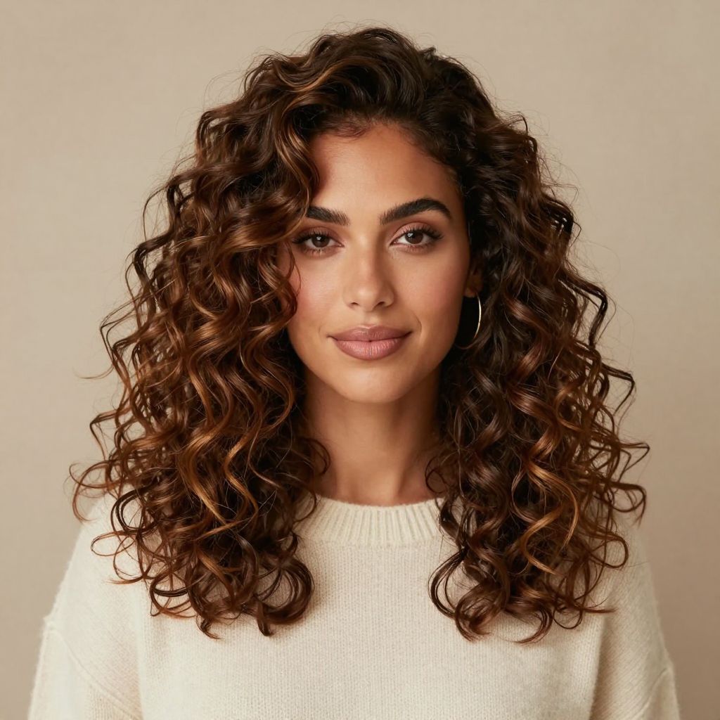 Natural Curls with Center Part