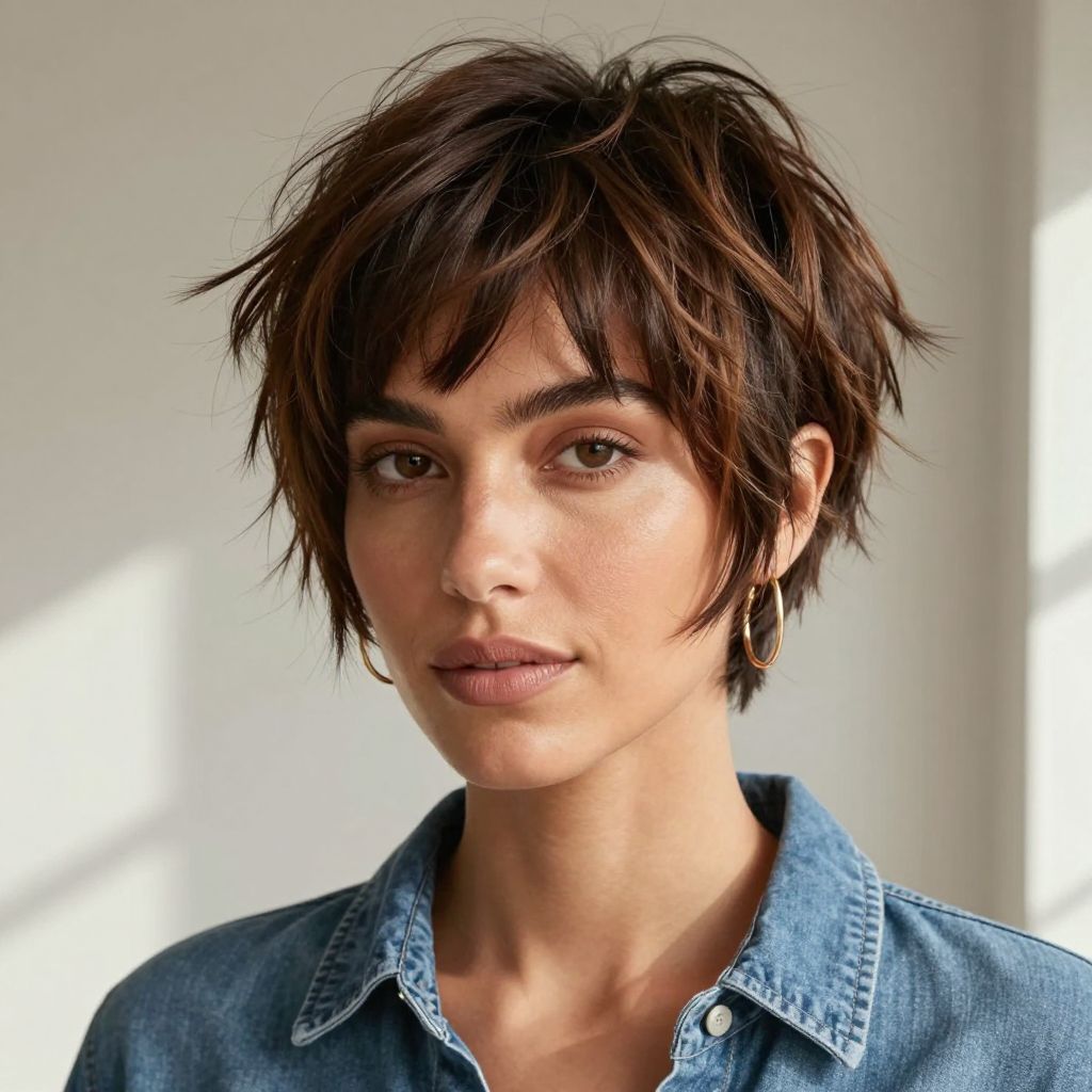 Textured Pixie with Side Fringes