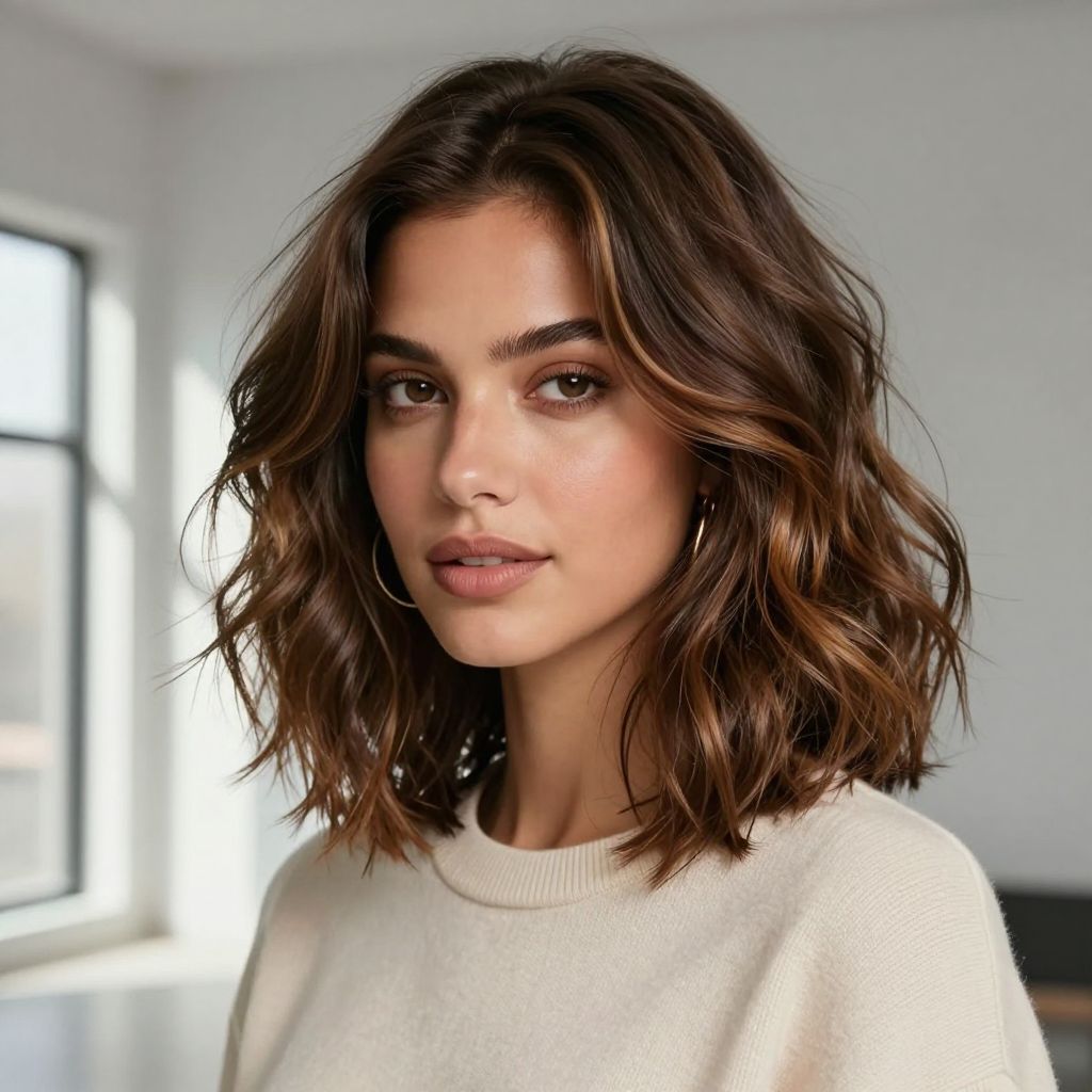 Tousled Bob with Deep Waves