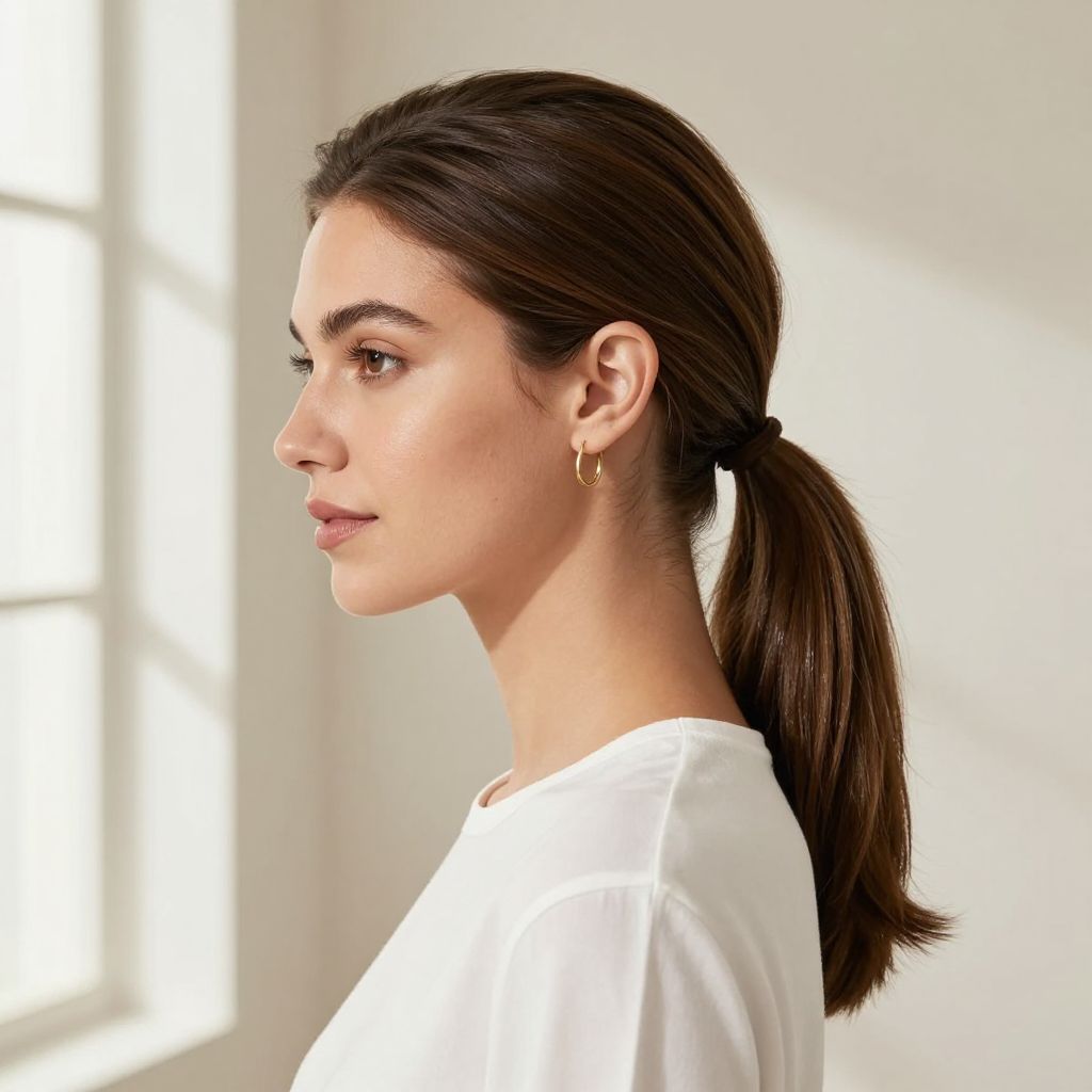 Classic Low Ponytail with Centered Part