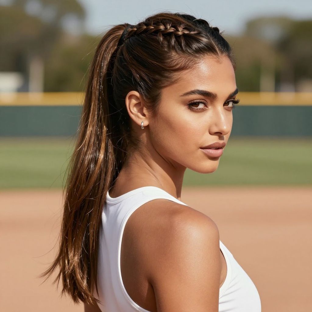 High Ponytail with Braided Crown