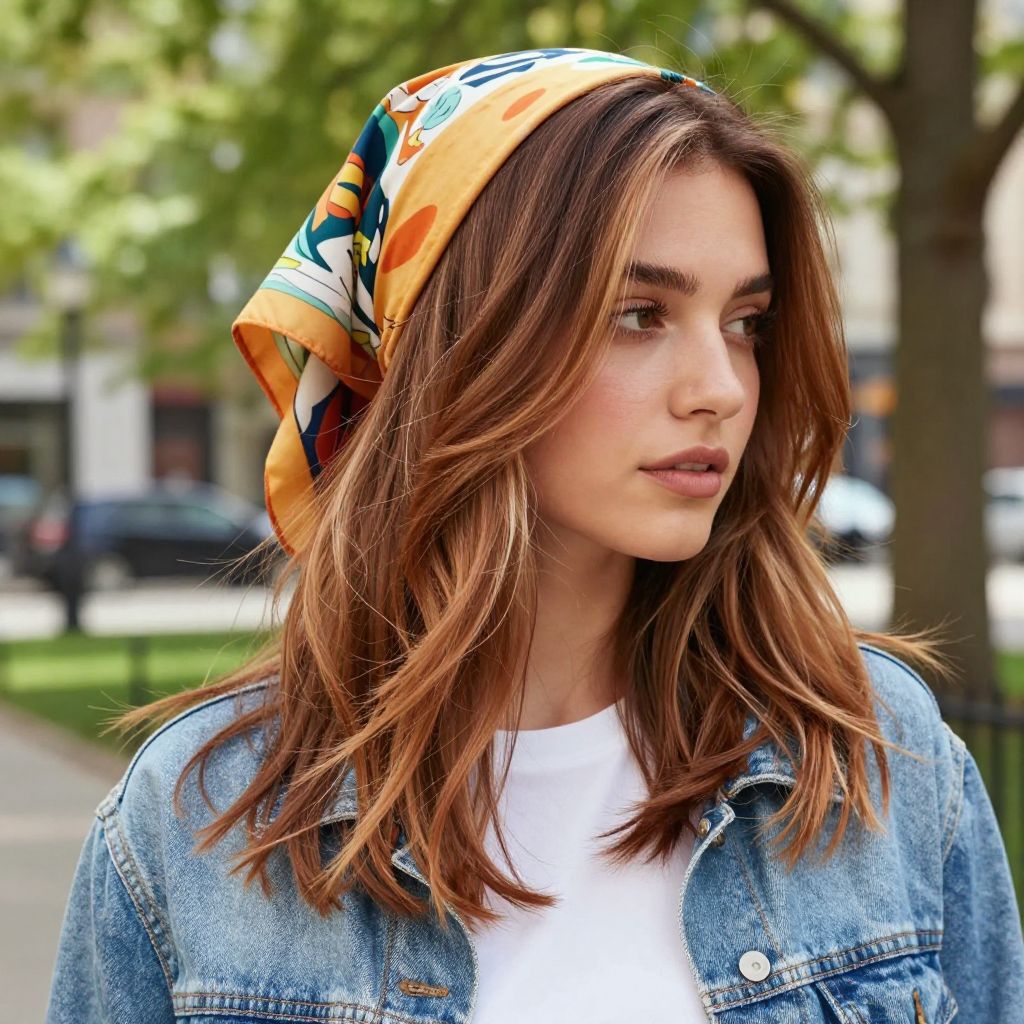 Feathered Layers with Head Scarf