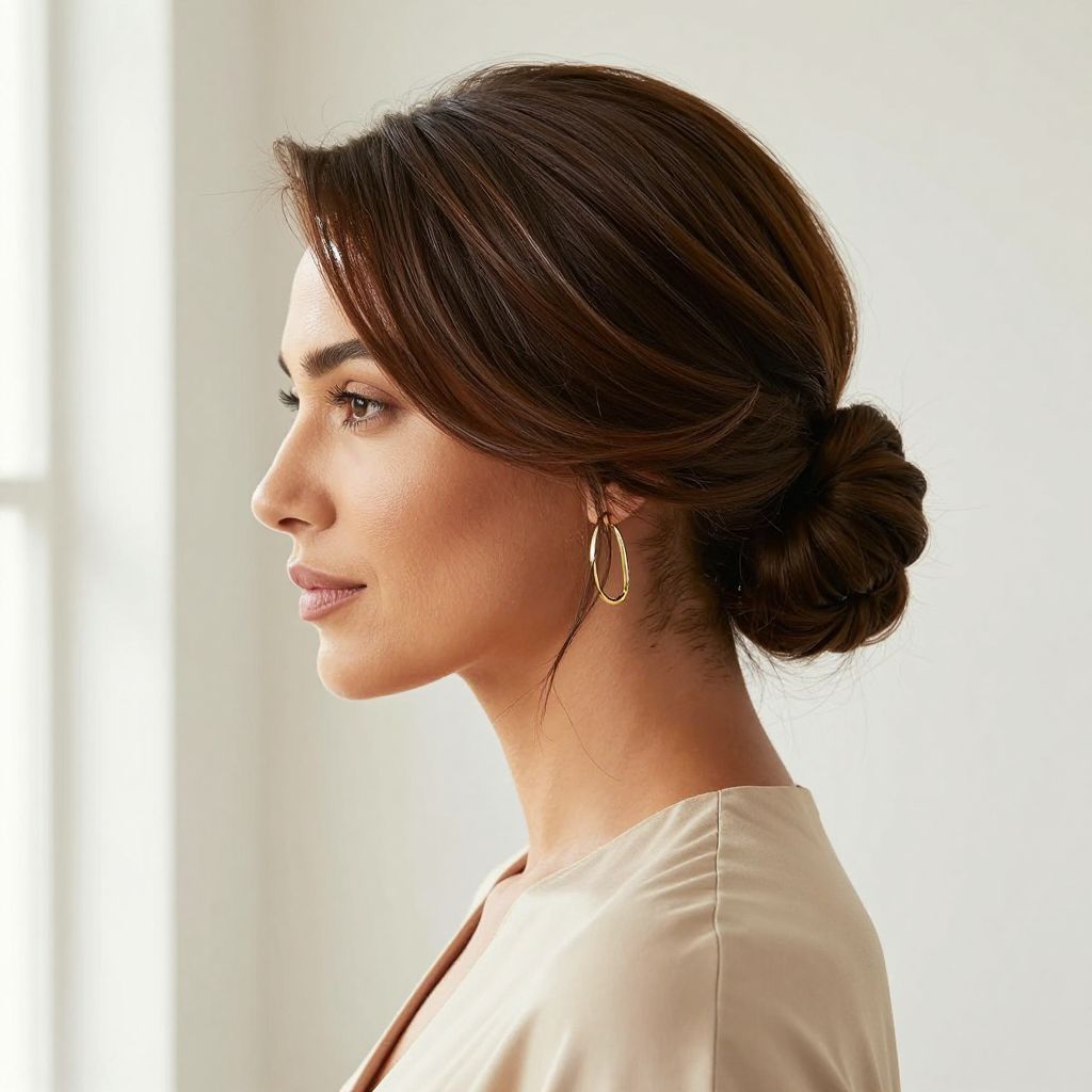 Side Swept Updo with Glossy Finish