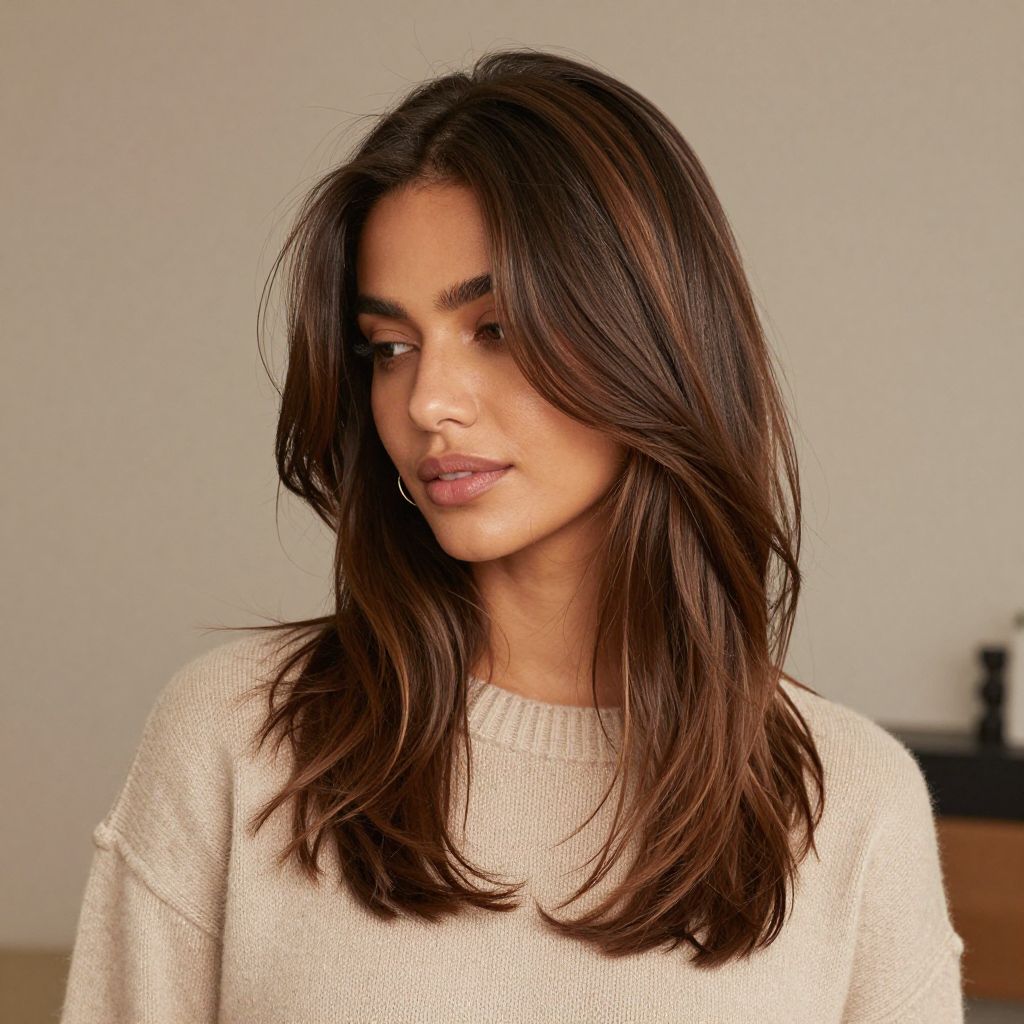 Low Messy Bun with Face-Framing Strands