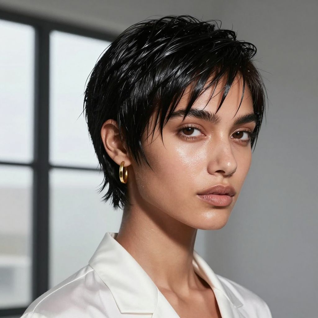Wet Look Pixie Cut