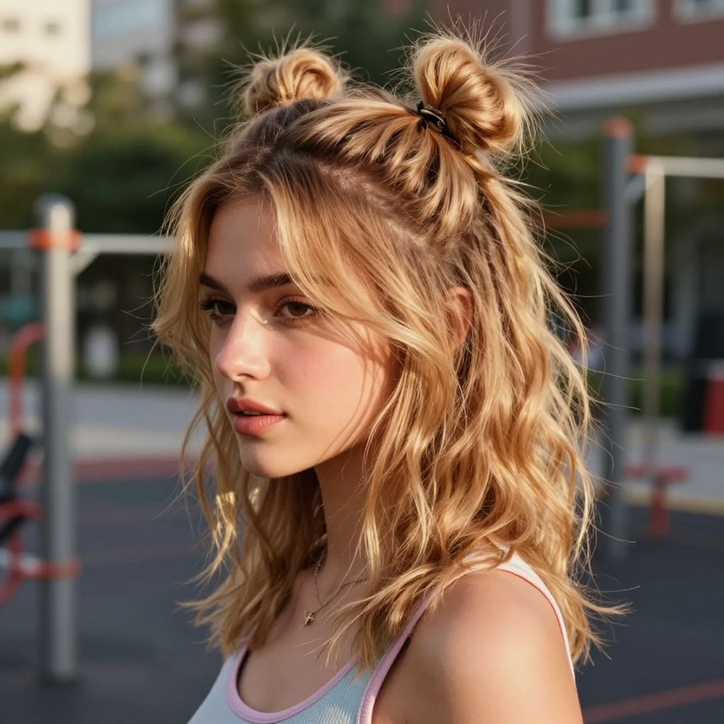 Half-Up Space Buns