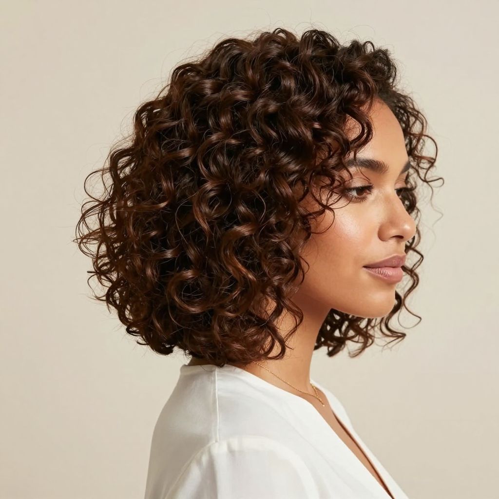The Curly Bob with Side Sweep