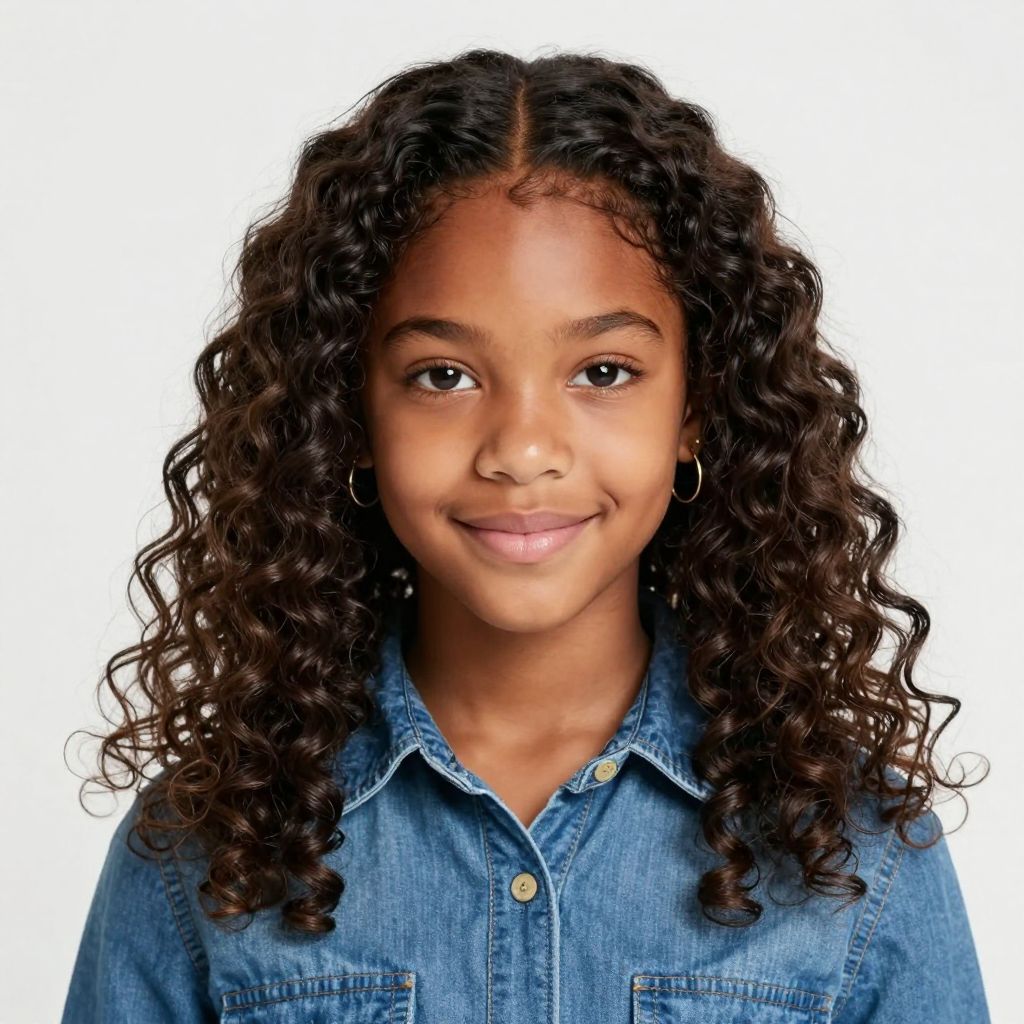Loose Curls with a Center Part