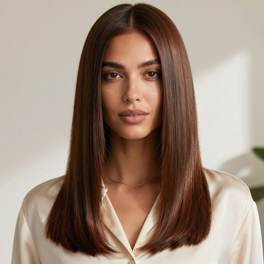Sleek Center Parted Straight