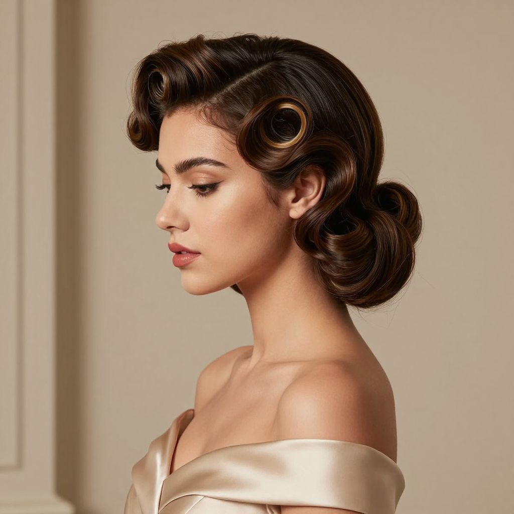 Pin-Styled Vintage Updo with Volume