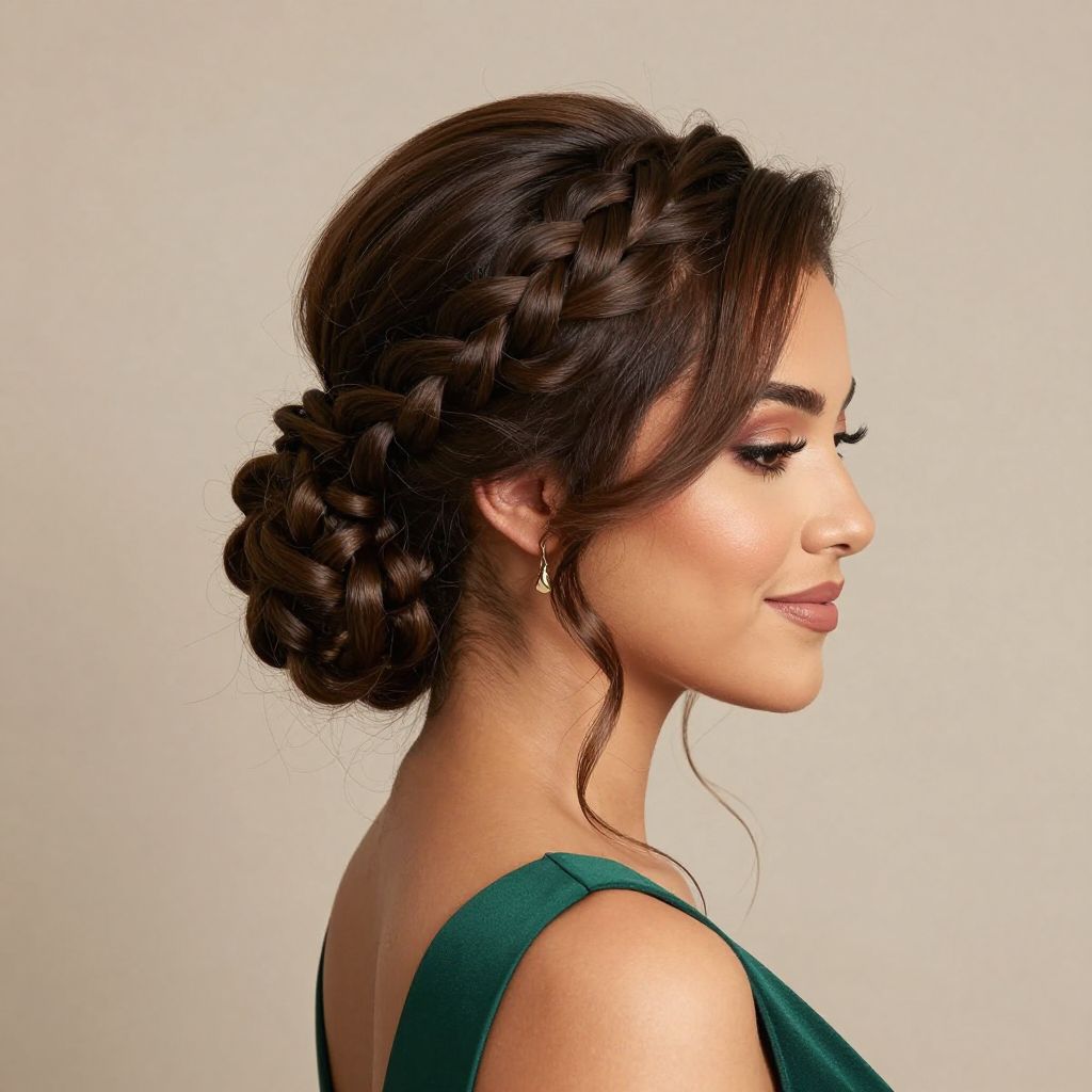 Braided Bun with Twisted Details