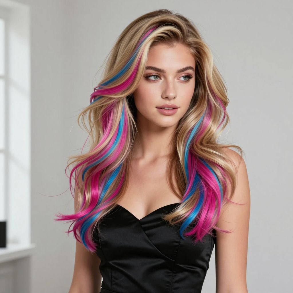 Bold Colored Streaked Waves