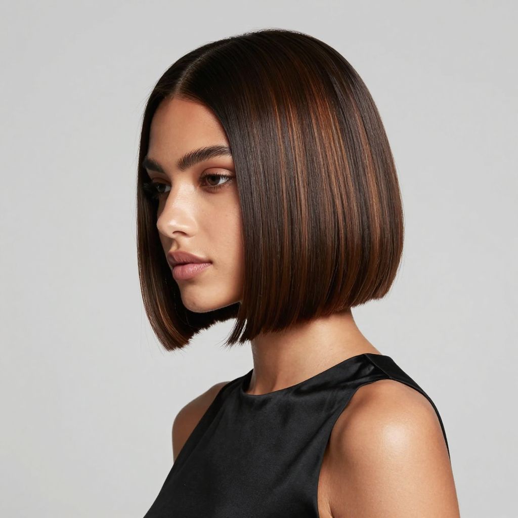 Sleek Bob with Side Part