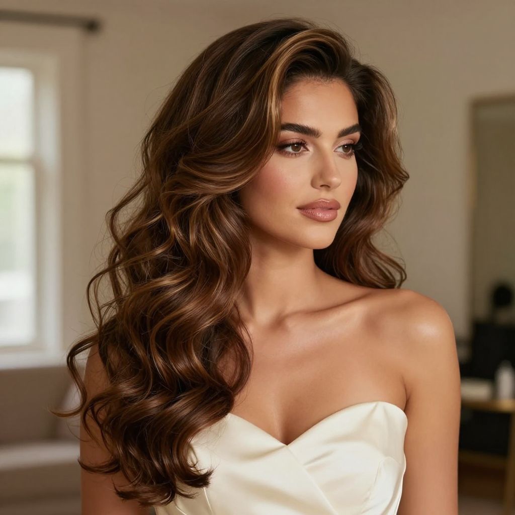 Side-Swept Curls with Volume