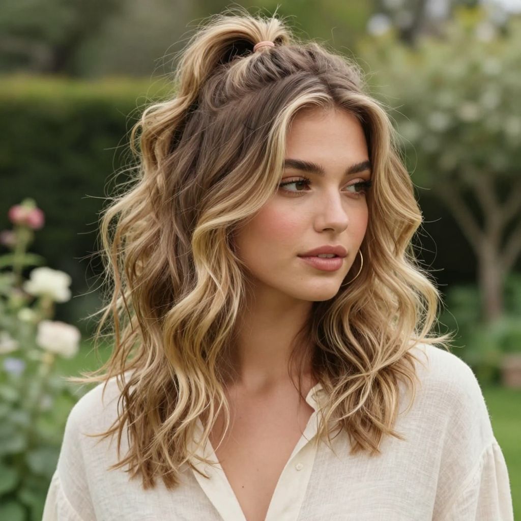 The Tousled Half-Up Bubble