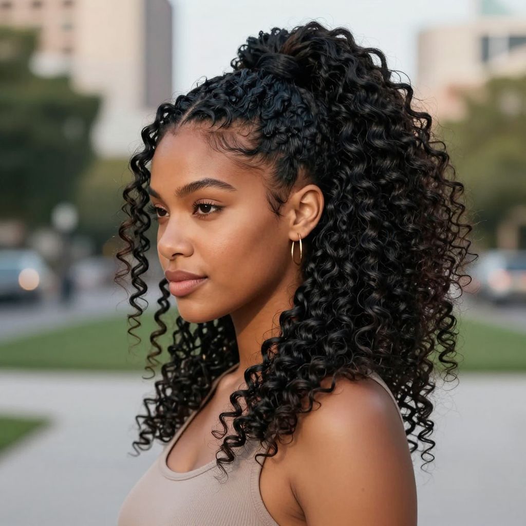 High Volume Curly Ponytail Weave