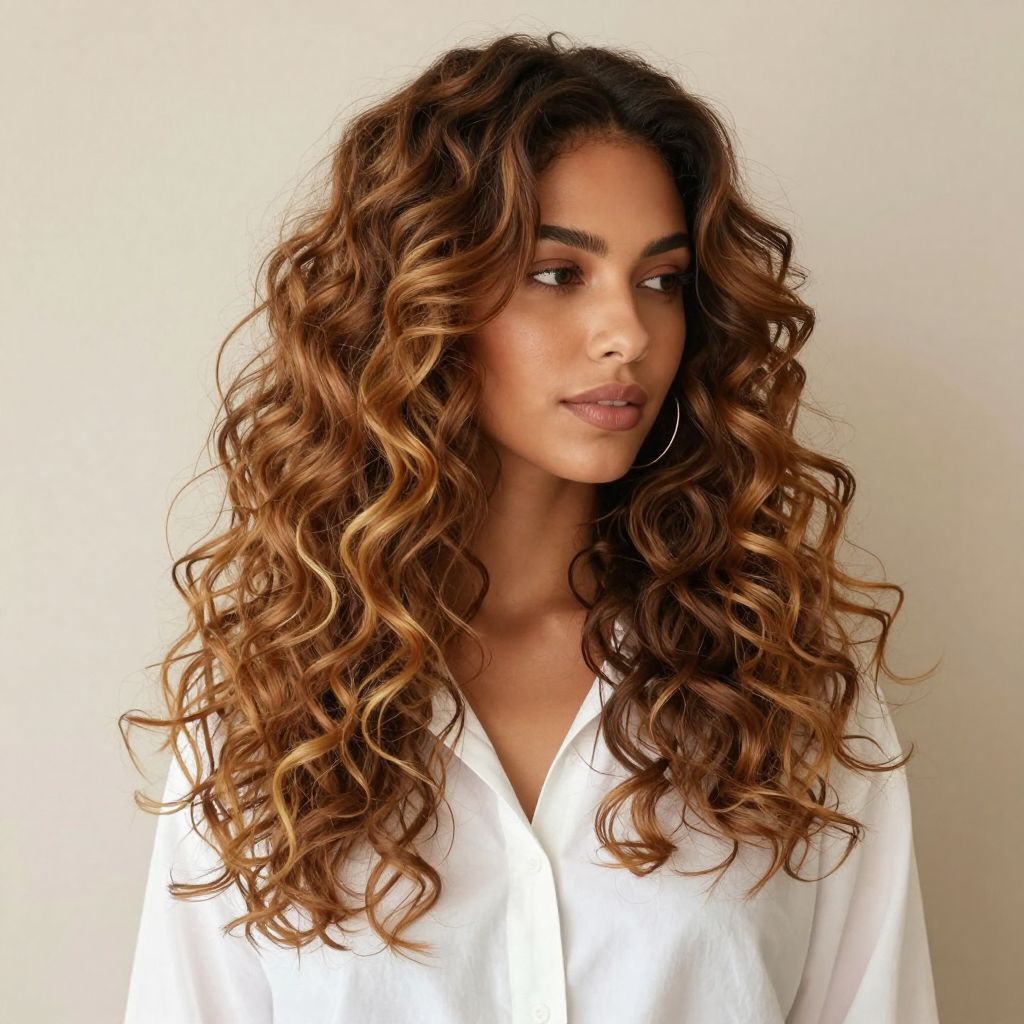 Side-Parted Curly Ombre Weave
