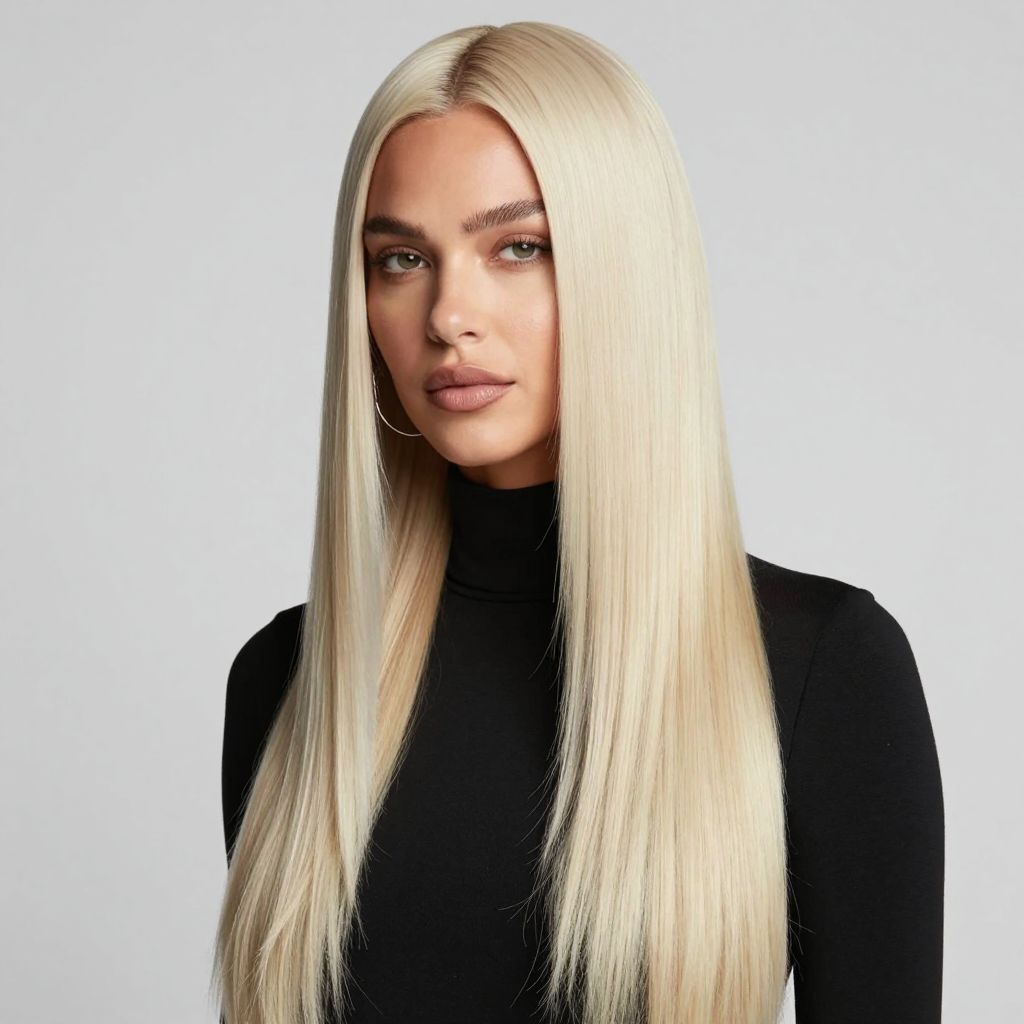 Long Platinum Blonde Straight Weave