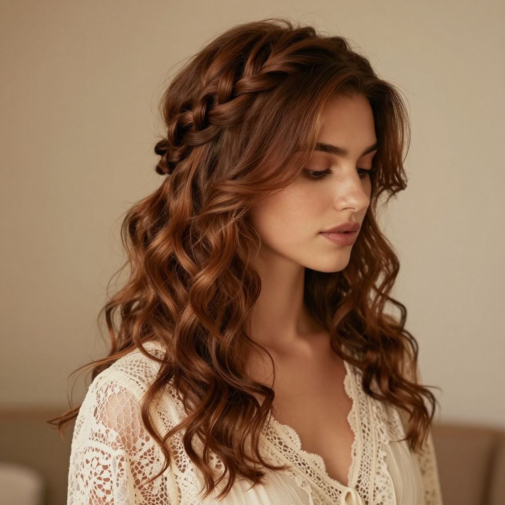 Romantic Side Crown Braid