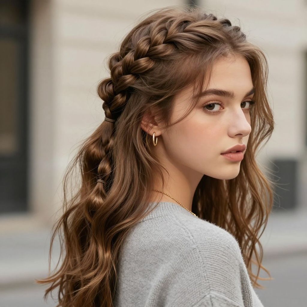 Half-Up Bubble Braid