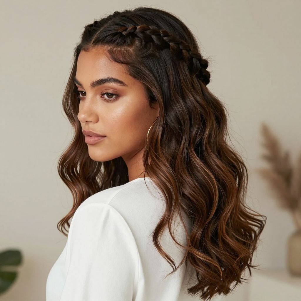 Classic Cornrow Crown with Loose Waves