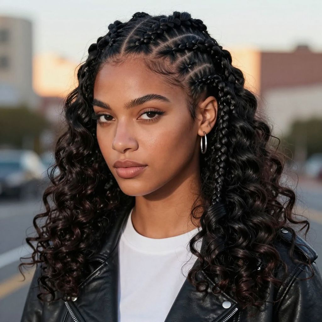 Braided Mohawk Half Down Style