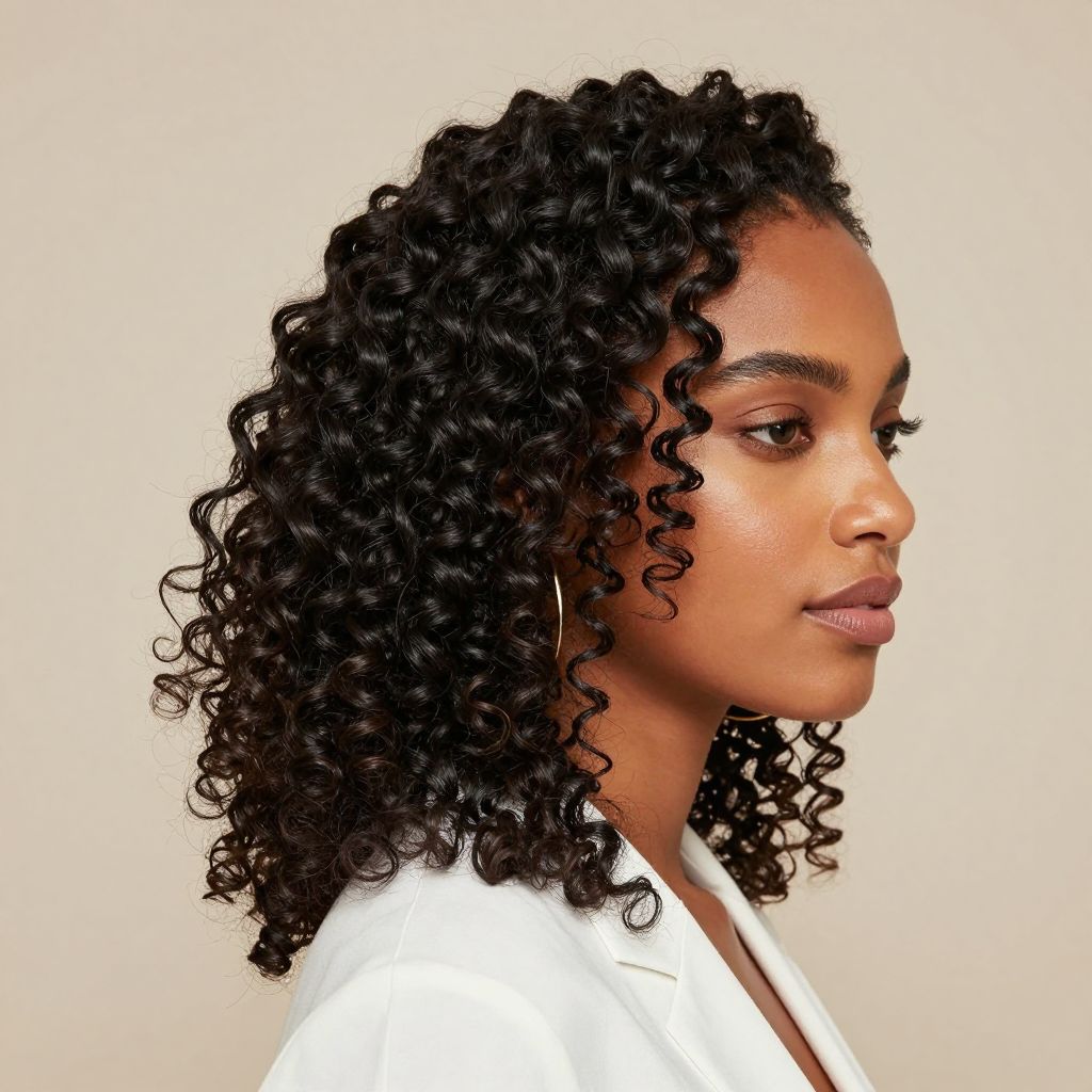 Twisted Half-Up with Defined Coil Pattern
