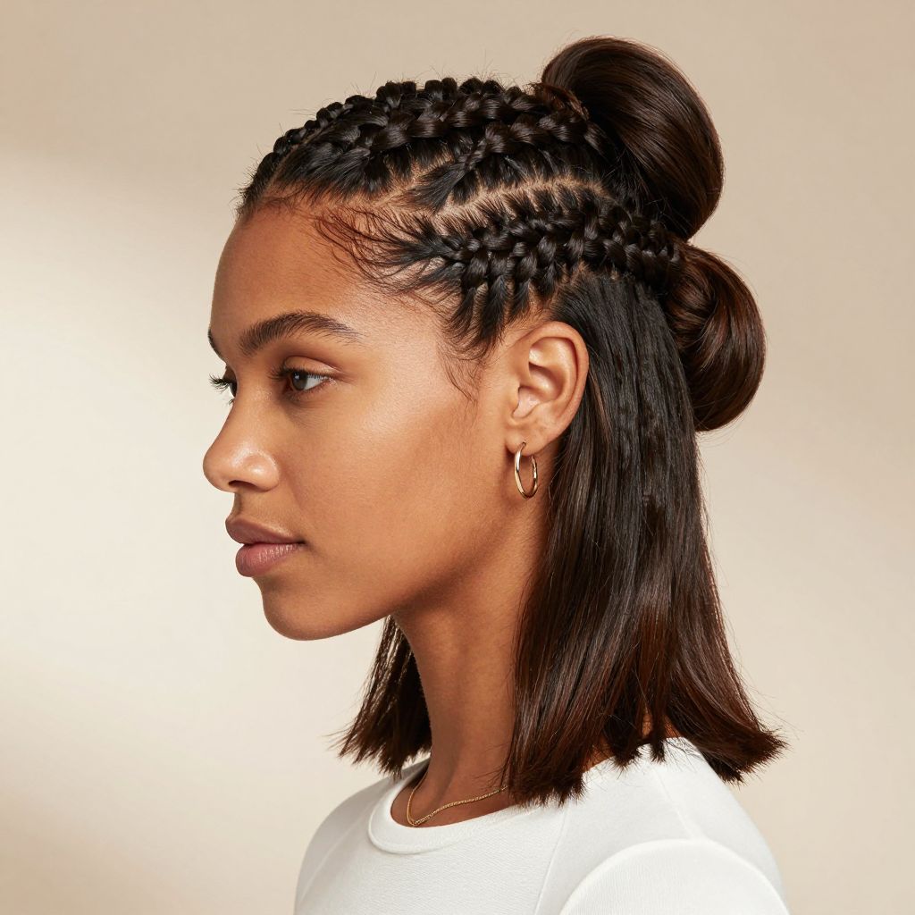 Rope Braided Half Bun with Edge Details
