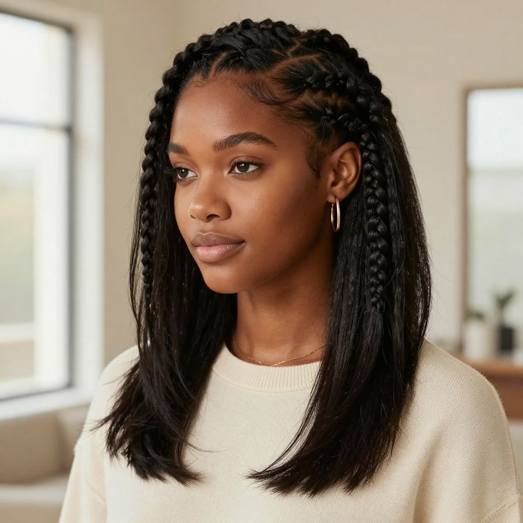 Two-Strand Twist Half Up with Tapered Ends