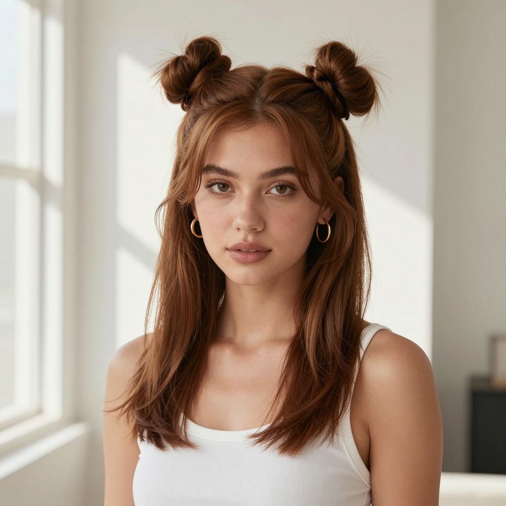 Half Up Space Buns