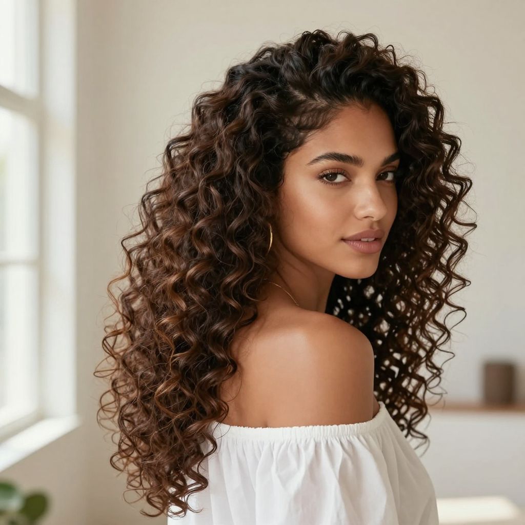 Curly Half Up Puff