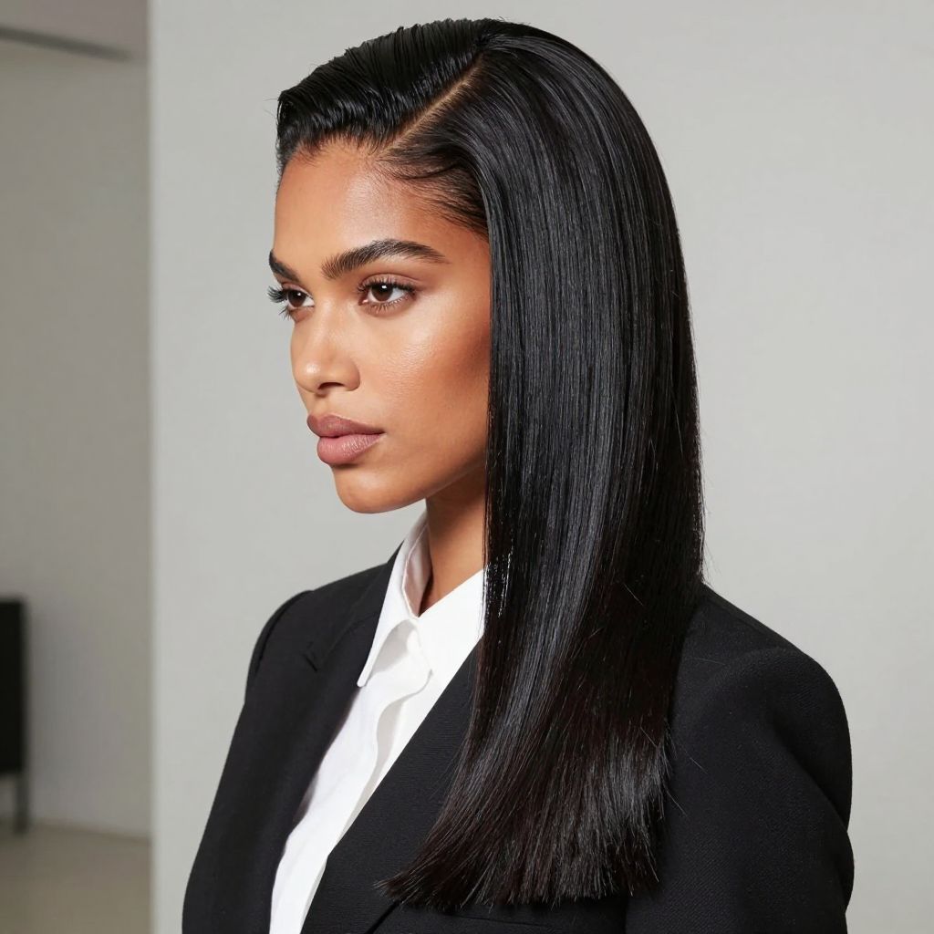 Slicked Back Half Up